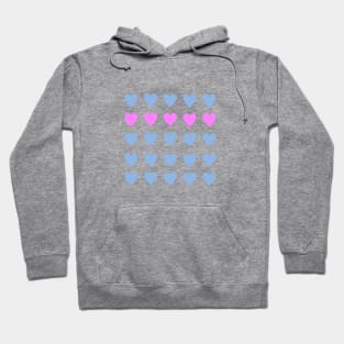 Blue and Gray Heart Design Hoodie